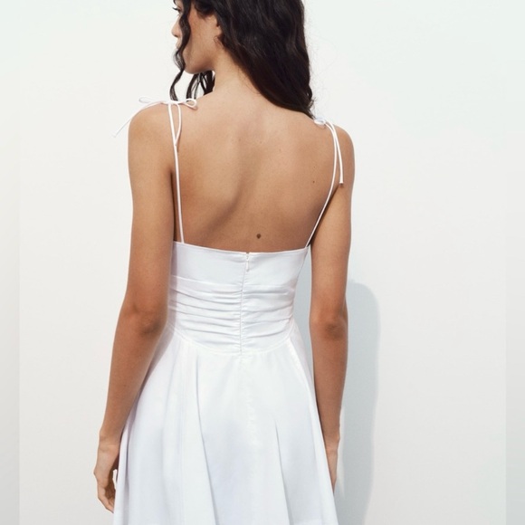 Zara Bow Trim Gabardine Mini- Dress - Picture 3 of 4